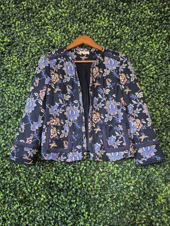 LOFT Jackets & Blazers - LOFT Navy Floral Embroidered Blazer